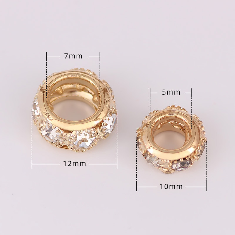 Metallist ümmargused helmed 10/12 mm kristallklaasist kividest helmed, suured augud helmed, vahetükk Murano tšehhi helmeste võlu, mis sobib käevõru jaoks