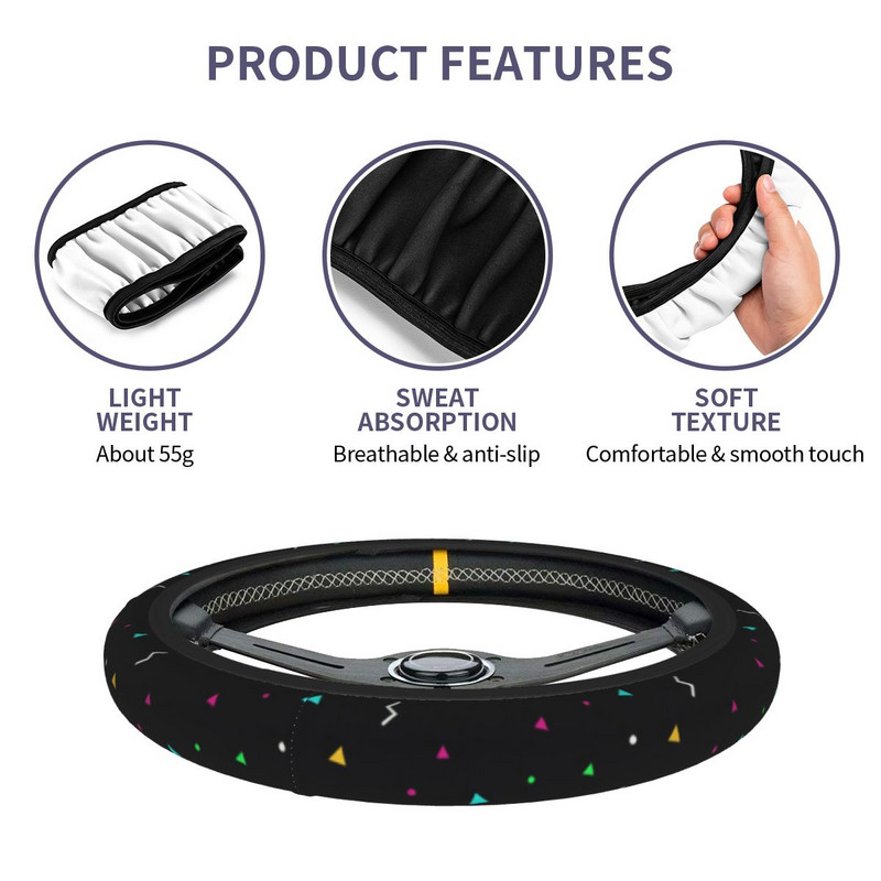 Armas geomeetria auto rooliratta kate 37-38 libisemisvastane automaatne rooliratta kaitse Auto stiiliga rooliratta tarvikud