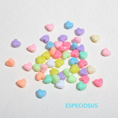 Beeži värvi südamekujuline vahetükk 9 mm armsad ABS-pärlihelmed käevõrude valmistamise osakondade jaoks Moeehte valmistamise tarvikud