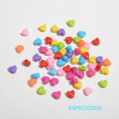 Beeži värvi südamekujuline vahetükk 9 mm armsad ABS-pärlihelmed käevõrude valmistamise osakondade jaoks Moeehte valmistamise tarvikud