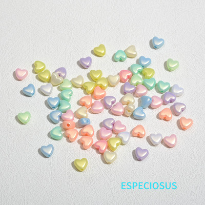 Beeži värvi südamekujuline vahetükk 9 mm armsad ABS-pärlihelmed käevõrude valmistamise osakondade jaoks Moeehte valmistamise tarvikud