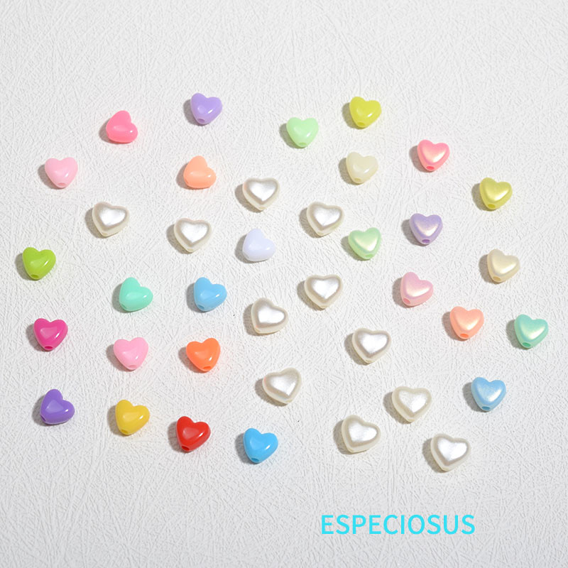 Beeži värvi südamekujuline vahetükk 9 mm armsad ABS-pärlihelmed käevõrude valmistamise osakondade jaoks Moeehte valmistamise tarvikud