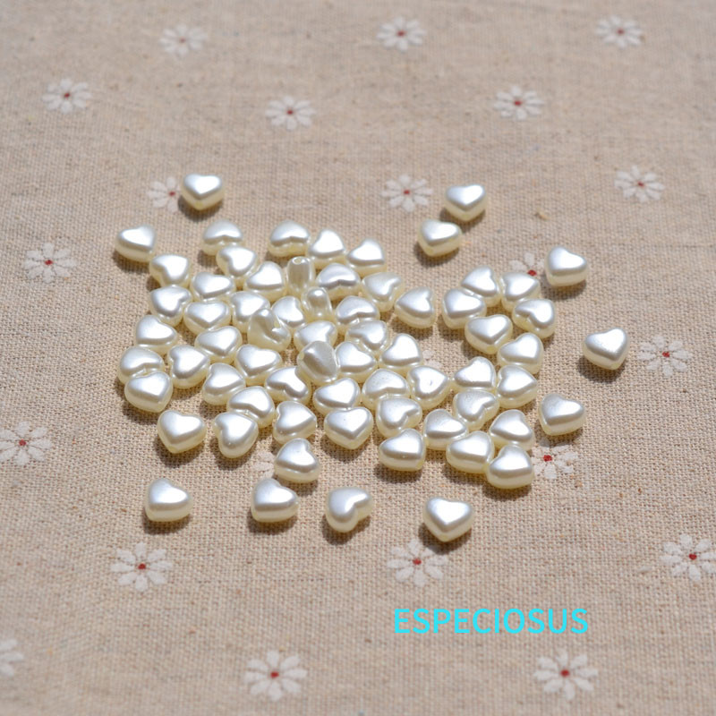 Beeži värvi südamekujuline vahetükk 9 mm armsad ABS-pärlihelmed käevõrude valmistamise osakondade jaoks Moeehte valmistamise tarvikud