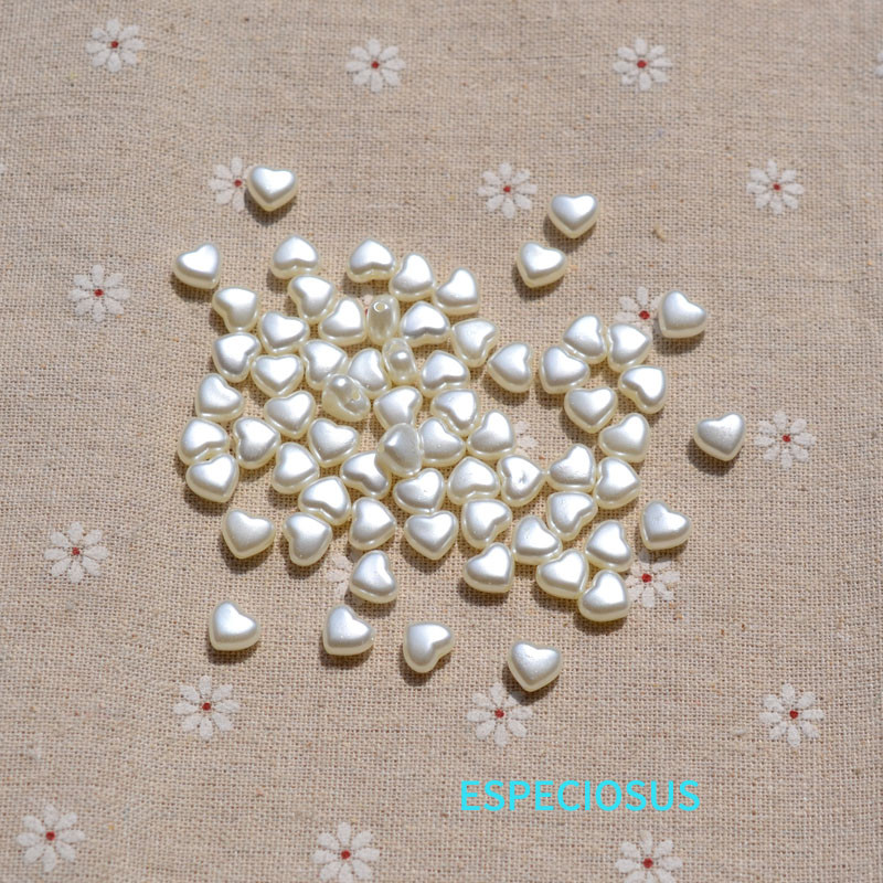 Beeži värvi südamekujuline vahetükk 9 mm armsad ABS-pärlihelmed käevõrude valmistamise osakondade jaoks Moeehte valmistamise tarvikud