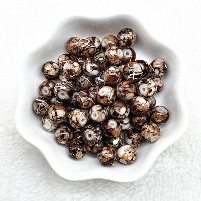 Uued 4/6/8/10 mm mustriga ümmargused klaashelmed lahtised vahehelmed ehete valmistamiseks DIY käevõru kaelakee tarvikud