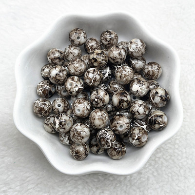 Uued 4/6/8/10 mm mustriga ümmargused klaashelmed lahtised vahehelmed ehete valmistamiseks DIY käevõru kaelakee tarvikud