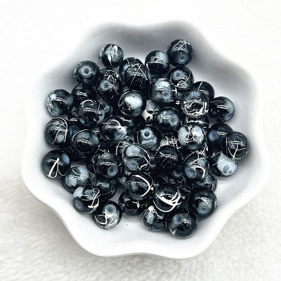 Uued 4/6/8/10 mm mustriga ümmargused klaashelmed lahtised vahehelmed ehete valmistamiseks DIY käevõru kaelakee tarvikud