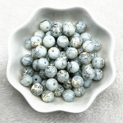 Uued 4/6/8/10 mm mustriga ümmargused klaashelmed lahtised vahehelmed ehete valmistamiseks DIY käevõru kaelakee tarvikud