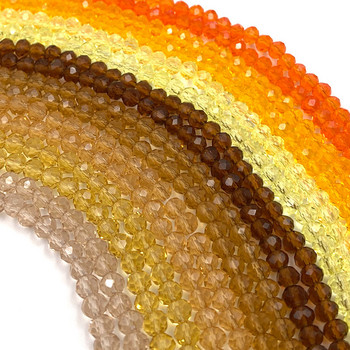 Κίτρινο Κόκκινο Χρώμα 2/3/4/6/8mm Rondelle Austria Faceted Crystal Glass Beeds for Jewelry Making Loose Spacer Beads DIY βραχιόλι