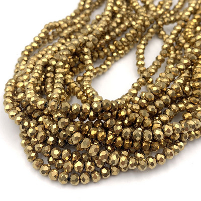 Žuto crvene boje 2/3/4/6/8 mm Rondelle Austria Fasetirane kristalne staklene perle za izradu nakita Opuštene razmaknice perle DIY narukvica