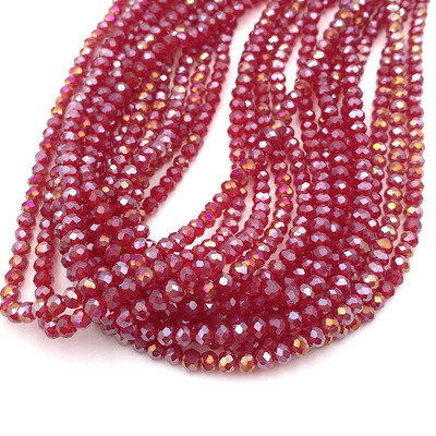 Žuto crvene boje 2/3/4/6/8 mm Rondelle Austria Fasetirane kristalne staklene perle za izradu nakita Opuštene razmaknice perle DIY narukvica