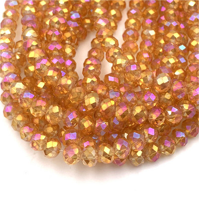 Žuto crvene boje 2/3/4/6/8 mm Rondelle Austria Fasetirane kristalne staklene perle za izradu nakita Opuštene razmaknice perle DIY narukvica