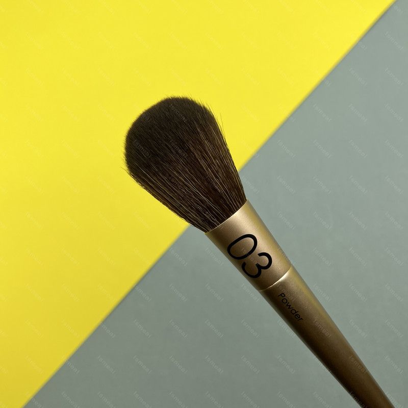 Rugsėjo kolekcijos pudros makiažo šepetėlis – didelis birios pudros šepetėlis, bronzinis didelis pudros šepetėlis, apvalus glotnus švelnus plaukų makiažo šepetėlis