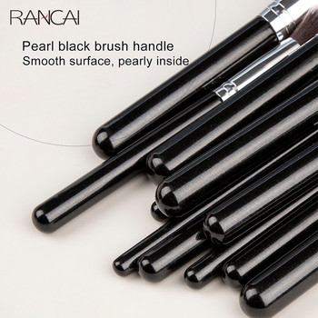 RANCAI 1 БР. Черен комплект четки за професионален грим Мека пудра с естествени влакна Смесване на фон дьо тен за вежди Четка за грим