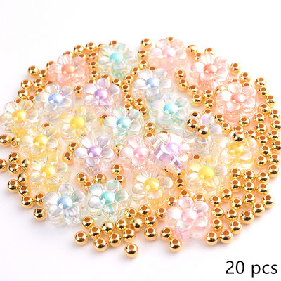 10 tk/partii armsad lillekujulised akrüülhelmed lahtised vahehelmed ehete valmistamiseks DIY käevõru kaelakee ripatsitarvikud