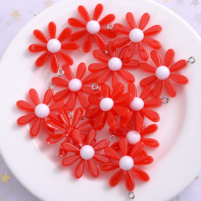 10 tk/partii armsad lillekujulised akrüülhelmed lahtised vahehelmed ehete valmistamiseks DIY käevõru kaelakee ripatsitarvikud