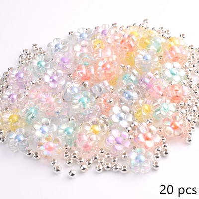 10 tk/partii armsad lillekujulised akrüülhelmed lahtised vahehelmed ehete valmistamiseks DIY käevõru kaelakee ripatsitarvikud