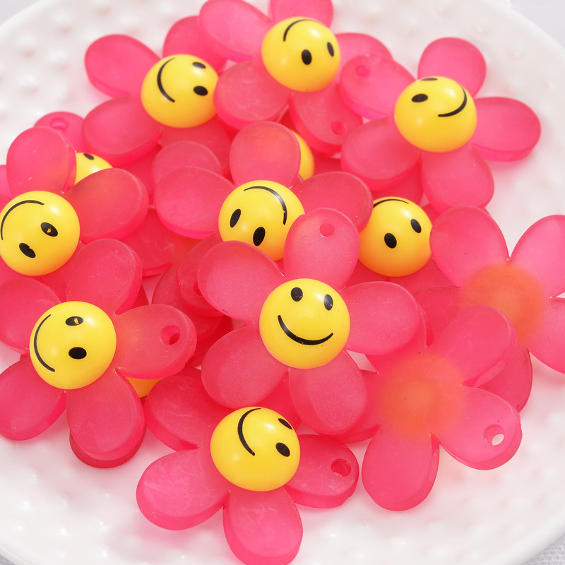 10 tk/partii armsad lillekujulised akrüülhelmed lahtised vahehelmed ehete valmistamiseks DIY käevõru kaelakee ripatsitarvikud