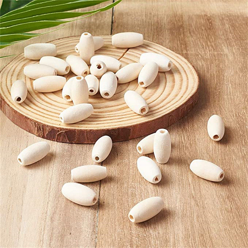 50 bucăți 20x10mm orificiu drept oval nefinisat din lemn natural margele distanțiere artizanat pentru casă decorativă DIY bijuterii colier brățară