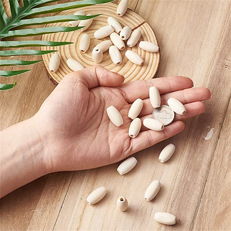 50 bucăți 20x10mm orificiu drept oval nefinisat din lemn natural margele distanțiere artizanat pentru casă decorativă DIY bijuterii colier brățară