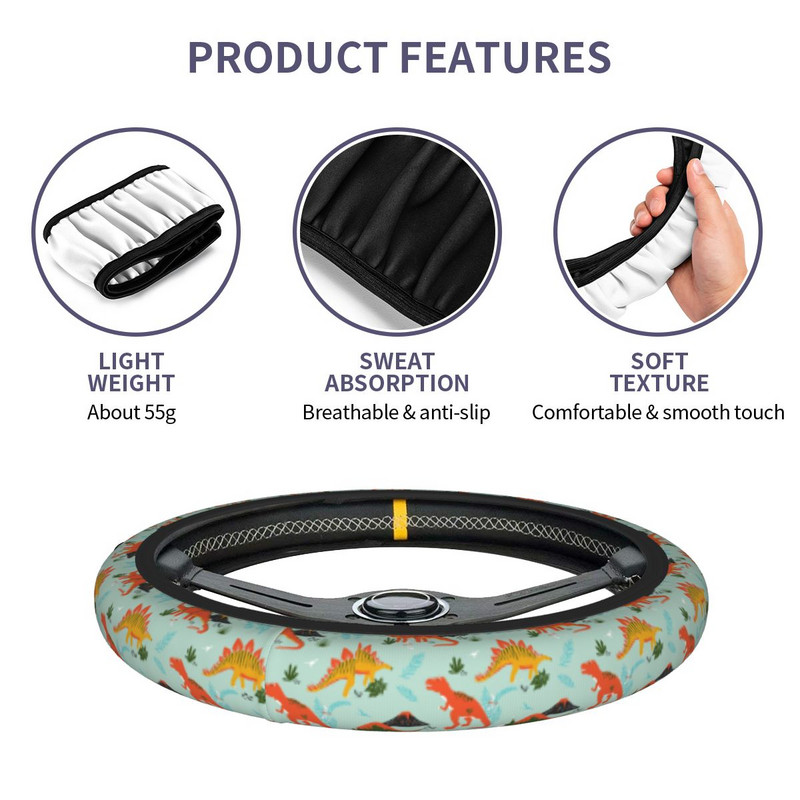 Slatka navlaka za volan dinosaura 37-38 Protuklizna zaštita za volan s crtanim životinjama Elastische Car-styling