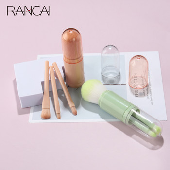 RANCAI 1 Σετ βούρτσες μακιγιάζ με διπλό άκρο Πινέλο προσώπου με σκιές ματιών Concealer Βούρτσα περιγράμματος για το Blusher Powder Beauty Tools