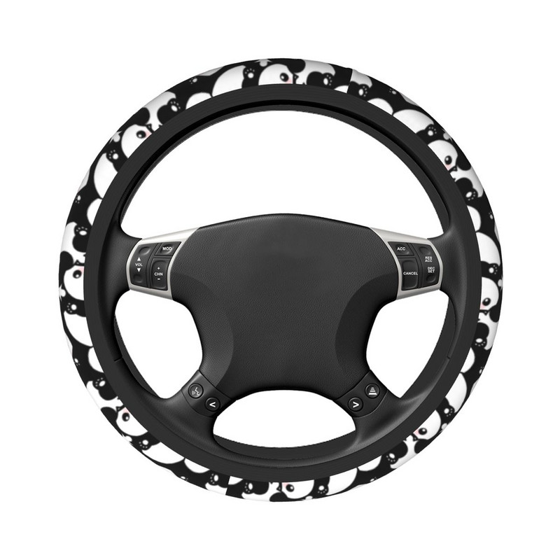 Armas Panda Cartoon auto rooli kate 38 cm Armas loomade rooliratta kaitsekate Auto stiiliga interjööri tarvikud