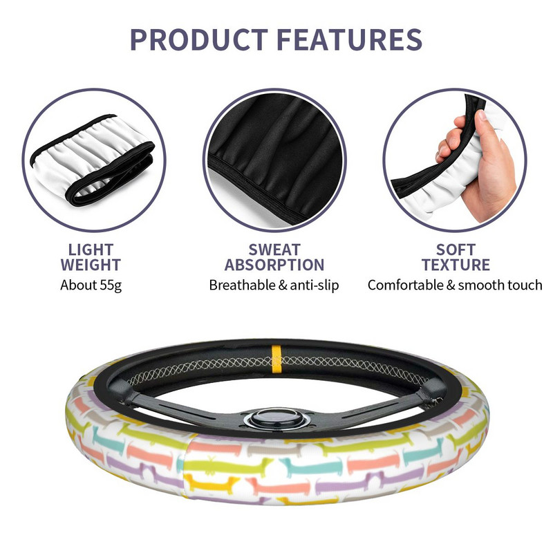 Takso šunų automobilio vairo dangtis 37-38 neslystantis automatinis vairo apsaugas, automobilio apdailos interjero priedai