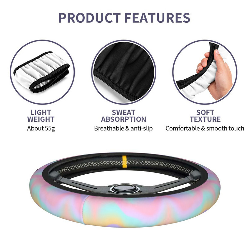 37-38 Husa volan auto Vis roz Anti-alunecare Gradient dinamic Decorare auto Accesorii auto la moda