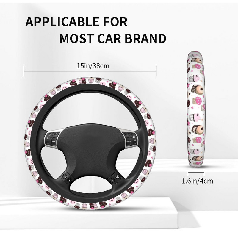 Slatki kolači Navlaka za volan automobila 37-38 Hrana Deserti Zaštitna navlaka za volan Dizajn automobila Dodaci za volan