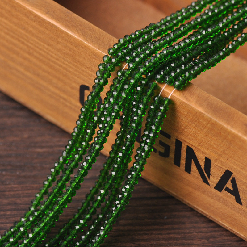 Rondelle Faceted Czech Crystal Glass Βαθύ Πράσινο Χρώμα 3mm 4mm 6mm 8mm 10mm 12mm Loose Spacer Beads for Jewelry Making DIY