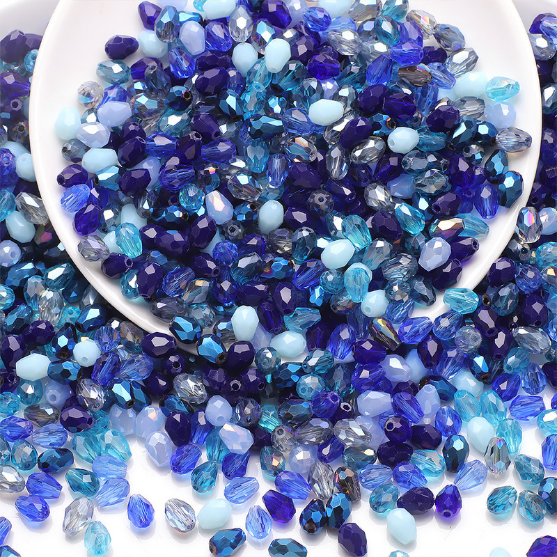 Segatud 6x8mm veetilga lihvitud kristallhelmed lahtised vahetükid lambivärvi helmed ehete valmistamiseks näputöö DIY käsitsi valmistatud aksessuaarid