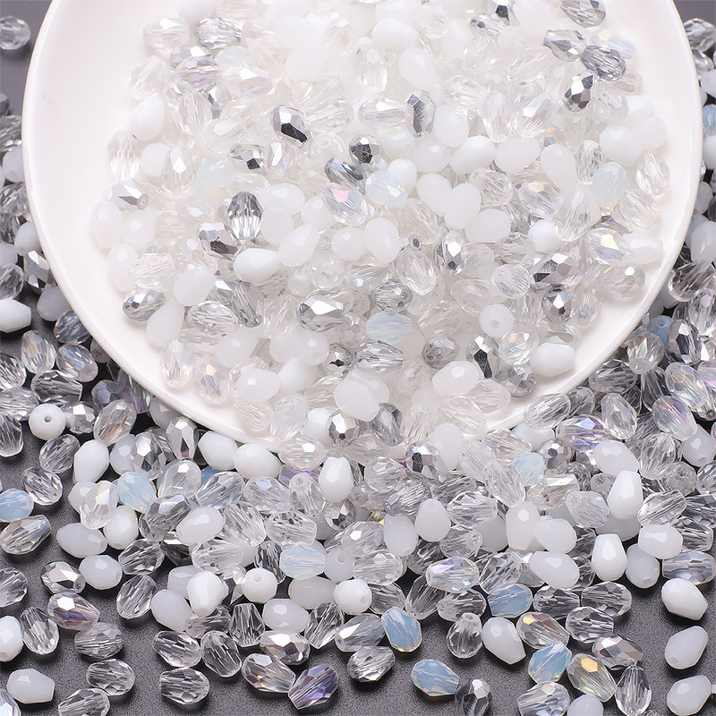 Segatud 6x8mm veetilga lihvitud kristallhelmed lahtised vahetükid lambivärvi helmed ehete valmistamiseks näputöö DIY käsitsi valmistatud aksessuaarid