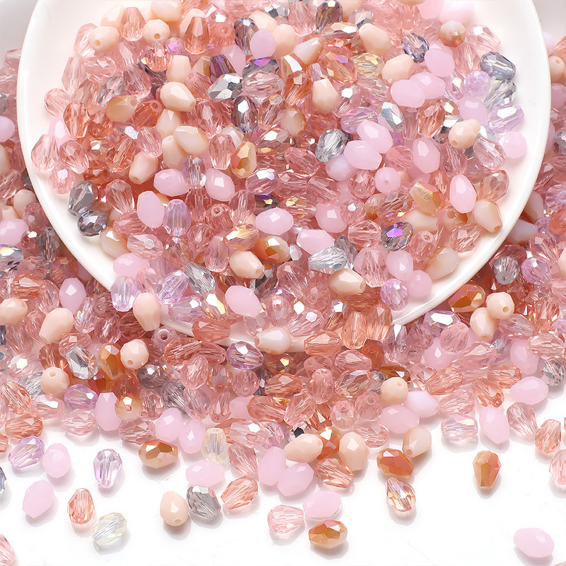 Segatud 6x8mm veetilga lihvitud kristallhelmed lahtised vahetükid lambivärvi helmed ehete valmistamiseks näputöö DIY käsitsi valmistatud aksessuaarid