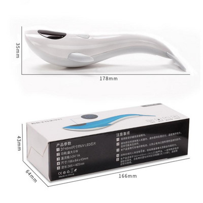 Whale ručna svjetiljka za poboljšanje noktiju, brzo sušenje, USB punjenje, lampa za postavljanje ploče za nokte, prijenosna lampa za sušenje noktiju, sušilo za nokte