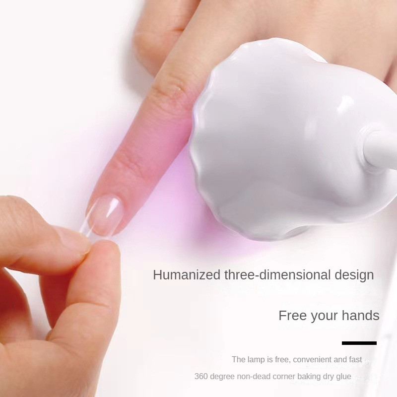 Lampă LED reîncărcabilă pentru uscător de unghii Lotus, cu gât de găină, rotativă cu lumină UV, mașină de polimerizare cu gel, lampă pentru terapie cu lumină