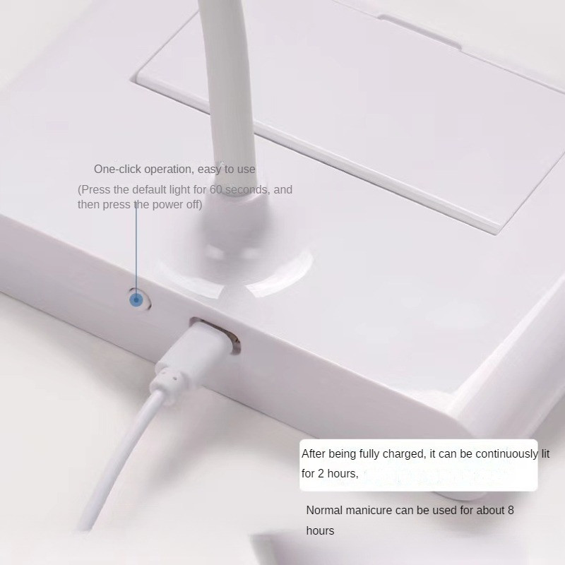Lampă LED reîncărcabilă pentru uscător de unghii Lotus, cu gât de găină, rotativă cu lumină UV, mașină de polimerizare cu gel, lampă pentru terapie cu lumină