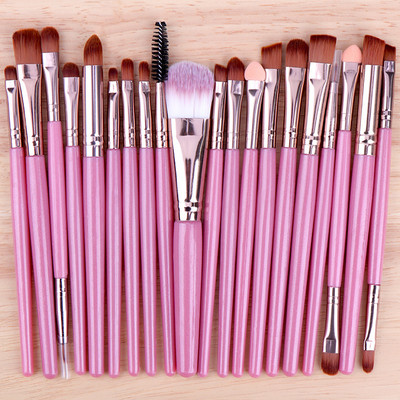 Set četkica za šminku od 20 komada Četkica za miješanje sjenila Puder u prahu Oči Obrve Kist za usne Eyeliner Kozmetički alat