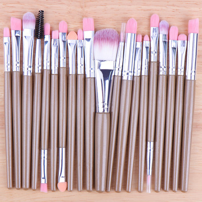 Set četkica za šminku od 20 komada Četkica za miješanje sjenila Puder u prahu Oči Obrve Kist za usne Eyeliner Kozmetički alat