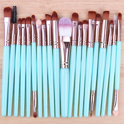 Set četkica za šminku od 20 komada Četkica za miješanje sjenila Puder u prahu Oči Obrve Kist za usne Eyeliner Kozmetički alat