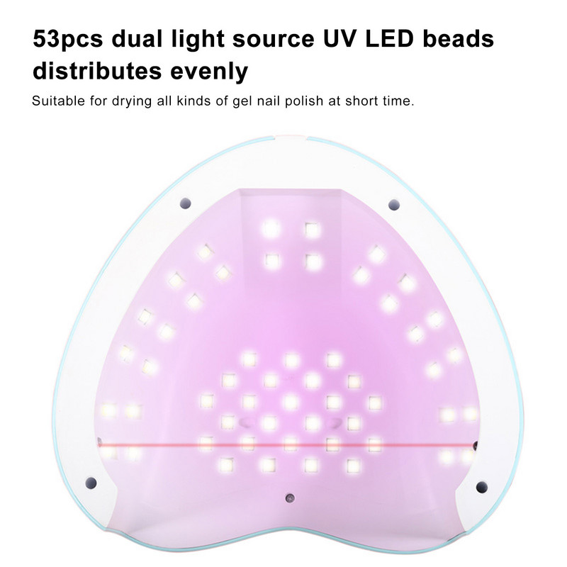 53 komada Dvostruko svjetlo 180 W UV svjetlo za nokte LED lampa za sušenje noktiju u obliku srca Lijepa lampa Lampa za stvrdnjavanje za umjetnost Pedikura Alati za salon za uređenje noktiju