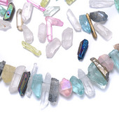 40 boja prirodnih kvarcnih štapića perle s vrhom izbušene gradijent boje sirove labave kuglice za izradu nakita DIY ogrlica naušnice
