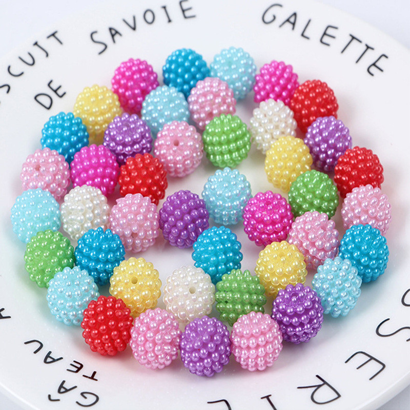 10mm 12mm 14mm 16mm 20mm imitatsioonpärlid akrüül Bayberry ümmargused lahtised vahedega helmed ehete valmistamiseks Käsitsi valmistatud
