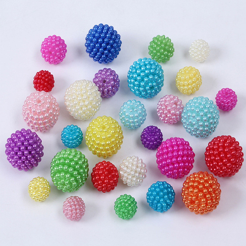 10mm 12mm 14mm 16mm 20mm imitatsioonpärlid akrüül Bayberry ümmargused lahtised vahedega helmed ehete valmistamiseks Käsitsi valmistatud