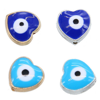 Продажба на едро 6 мм 8 мм 10 мм 12 мм сини кръгли плоски дистанционни мъниста във формата на сърце магически мъниста за очи раирани метални за бижута Мак