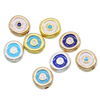 Продажба на едро 6 мм 8 мм 10 мм 12 мм сини кръгли плоски дистанционни мъниста във формата на сърце магически мъниста за очи раирани метални за бижута Мак