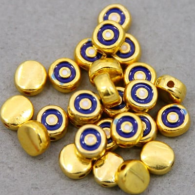 Hulgimüük 6mm 8mm 10mm 12mm sinine ümmargune südamekujuline lame vahehelmed maagilised silmahelmed triibuline metall ehete jaoks mak