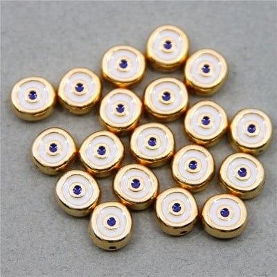 Hulgimüük 6mm 8mm 10mm 12mm sinine ümmargune südamekujuline lame vahehelmed maagilised silmahelmed triibuline metall ehete jaoks mak