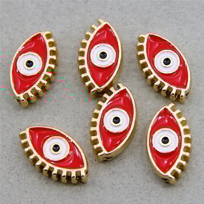 Hulgimüük 6mm 8mm 10mm 12mm sinine ümmargune südamekujuline lame vahehelmed maagilised silmahelmed triibuline metall ehete jaoks mak