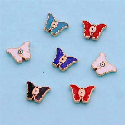 Hulgimüük 6mm 8mm 10mm 12mm sinine ümmargune südamekujuline lame vahehelmed maagilised silmahelmed triibuline metall ehete jaoks mak